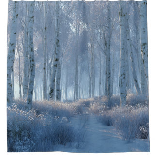 Rideaux De Douche Birch Radiant Snow Forest Shower Curtain