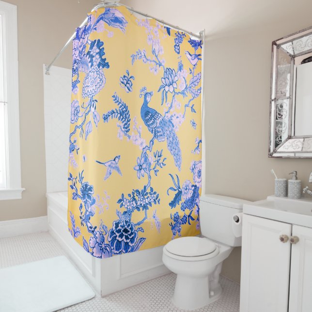 Rideaux De Douche Birds_Toile_Tuscany (En situation)