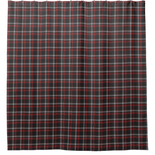 Rideaux De Douche Black Burgundy White Plaid Shower Curtain (Devant)