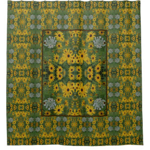 Rideaux De Douche Black Eyed Susan Flowers Abstrait Motif