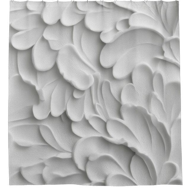 Rideaux De Douche Black & Ivory Textured Shower Curtain  (Devant)