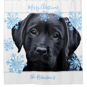 Rideaux De Douche Black Labrador Christmas - Black Lab personnalisé