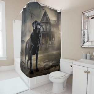 Rideaux De Douche Black Labrador Halloween