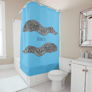 Rideaux De Douche Black spotted moray eel cartoon