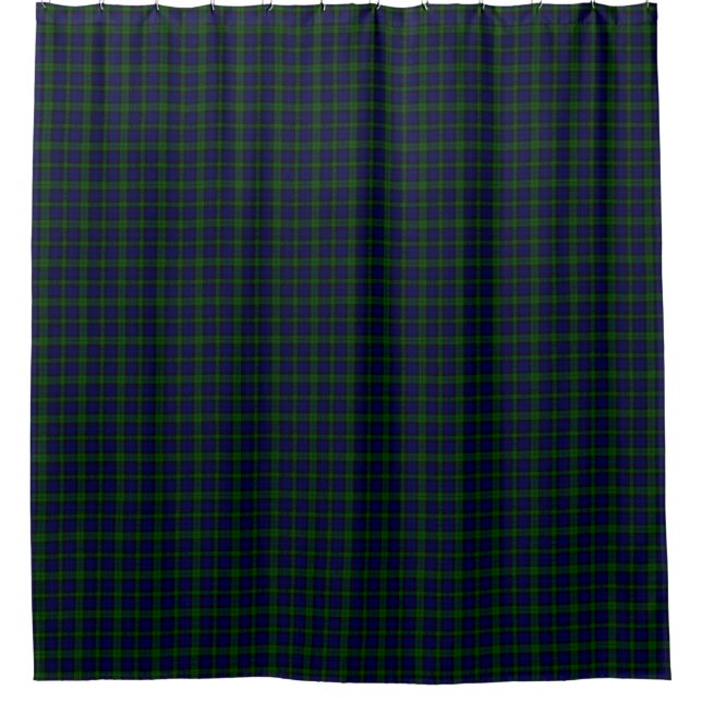 Rideaux De Douche Black Watch Tartan bleu vert Plaid (Devant)