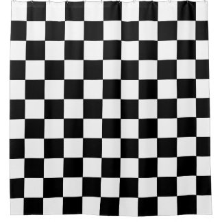 Rideaux De Douche Black White Checkered Shower Curtain