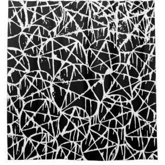 Rideaux De Douche black white dripping pentagram grunge punk 