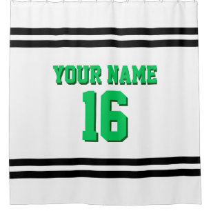 Rideaux De Douche Black White Stripes Sports Jersey