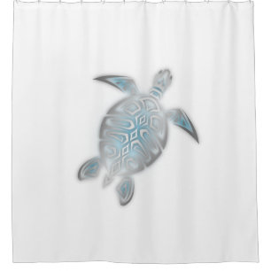Rideaux De Douche Blanc argenté de tortue de mer