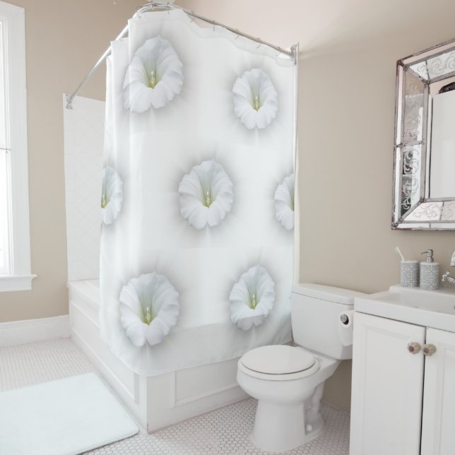 Rideaux De Douche blanc et gris (En situation)