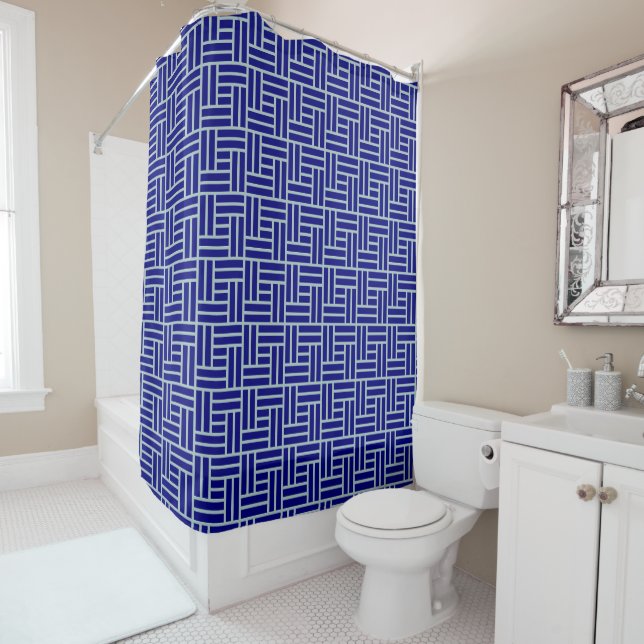Rideaux De Douche Bleu (En situation)