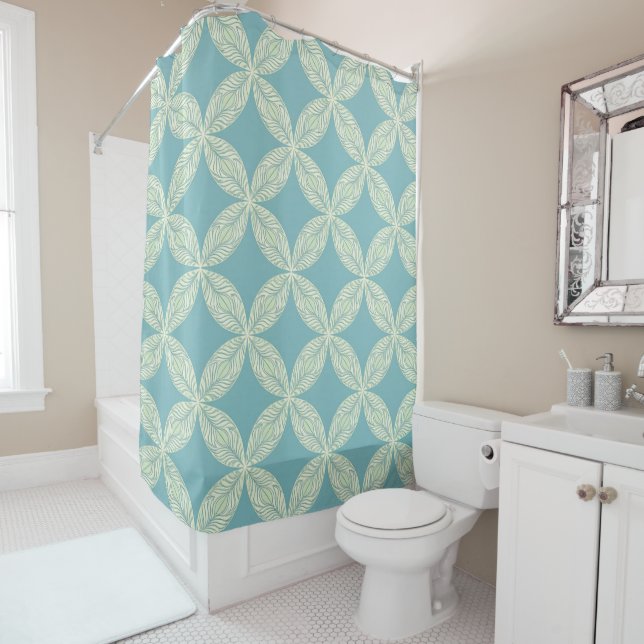 Rideaux De Douche Bleu Aqua (En situation)