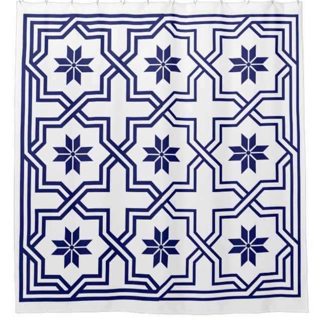 Rideaux De Douche Bleu de la marine Byzantine (Devant)