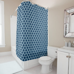 Rideaux De Douche Bleu et Bébé Bleu Trellis, treillis, Quatrefoil