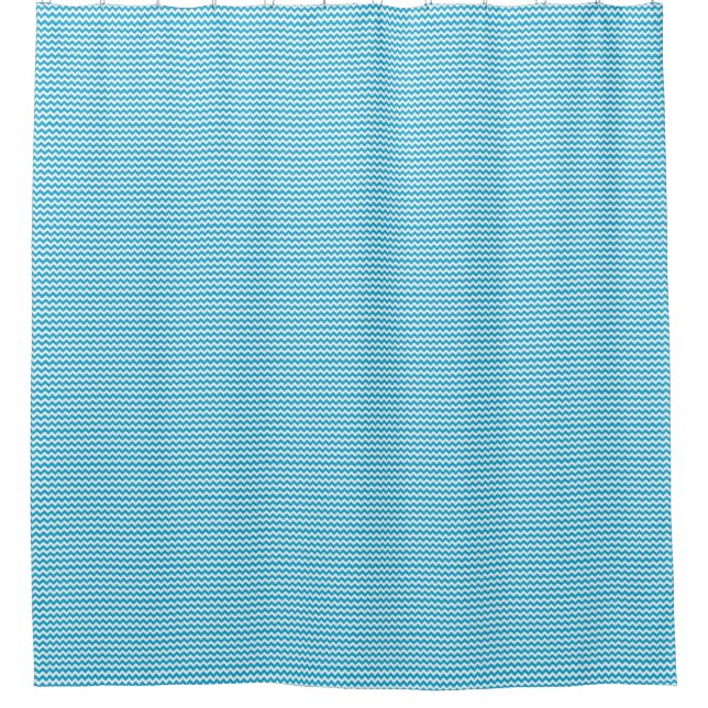 Rideaux De Douche Bleu et blanc Chevron Stripes (Devant)