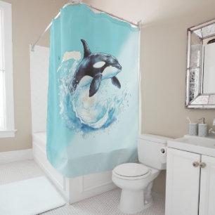 Rideaux De Douche Bleu et blanc Ocra Ocean Beach Nautique