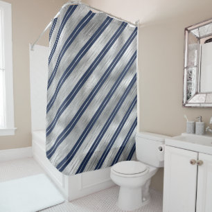 Rideaux De Douche Bleu et gris brillant