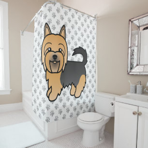 Rideaux De Douche Bleu Et Tan Australien Terrier Cute Dessin Chien