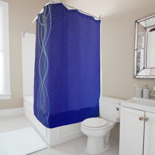 Rideaux De Douche Bleu Foncé (En situation)