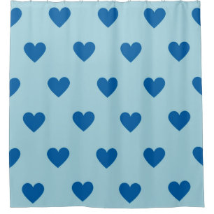 Rideaux De Douche Bleu mignon simple Motif de coeur