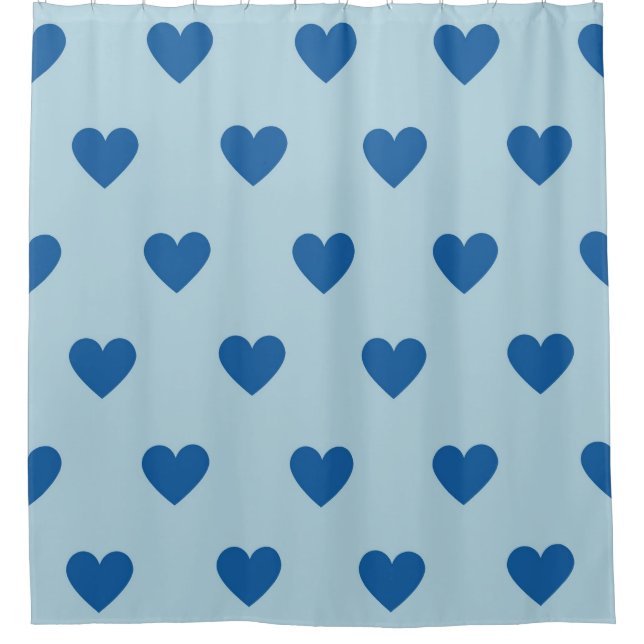 Rideaux De Douche Bleu mignon simple Motif de coeur (Devant)
