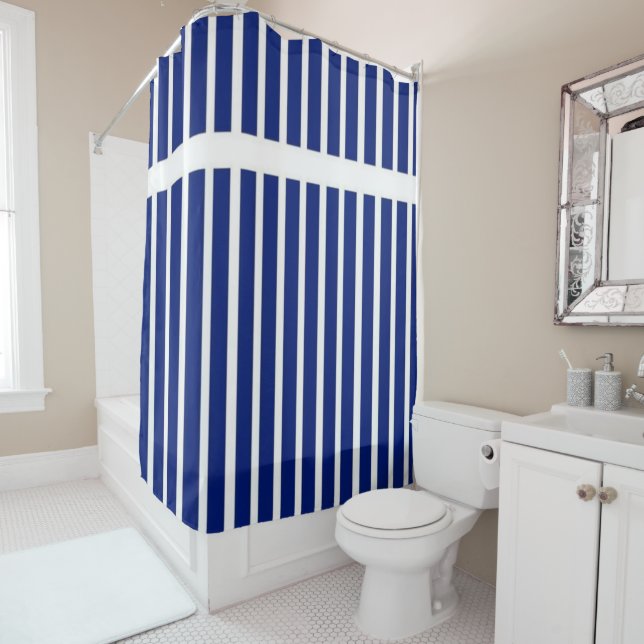 Rideaux De Douche Bleu Nautique (En situation)