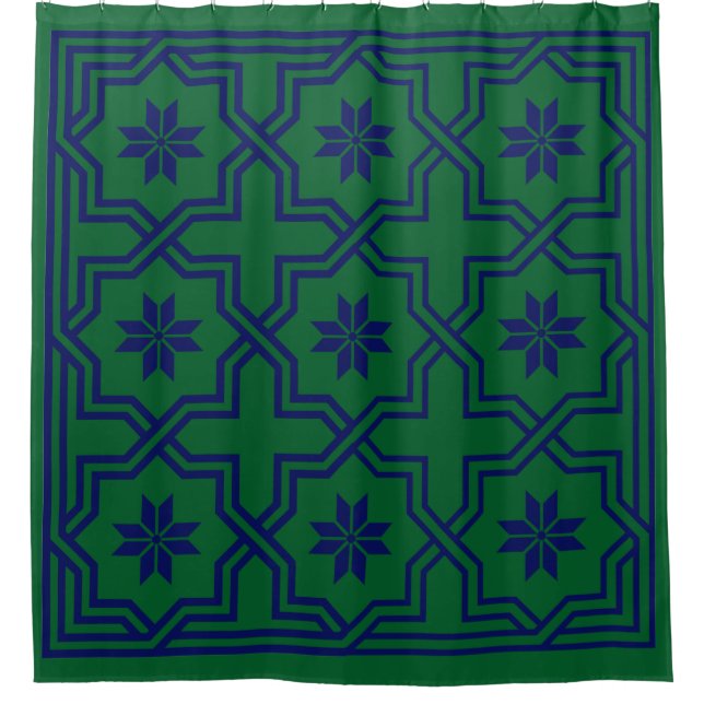 Rideaux De Douche Bleu Nuit Byzantin (Devant)