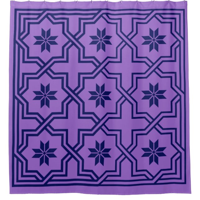 Rideaux De Douche Bleu Nuit Byzantin (Devant)