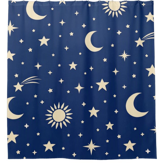 Rideaux De Douche Bleu Nuit Céleste (Devant)