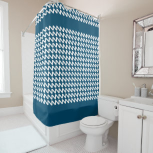 Rideaux De Douche Bleu océanique et blanc Vagues de Sharp Moderne
