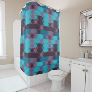 Rideaux De Douche bleu paon, violet, bleu topaze et tonnerre