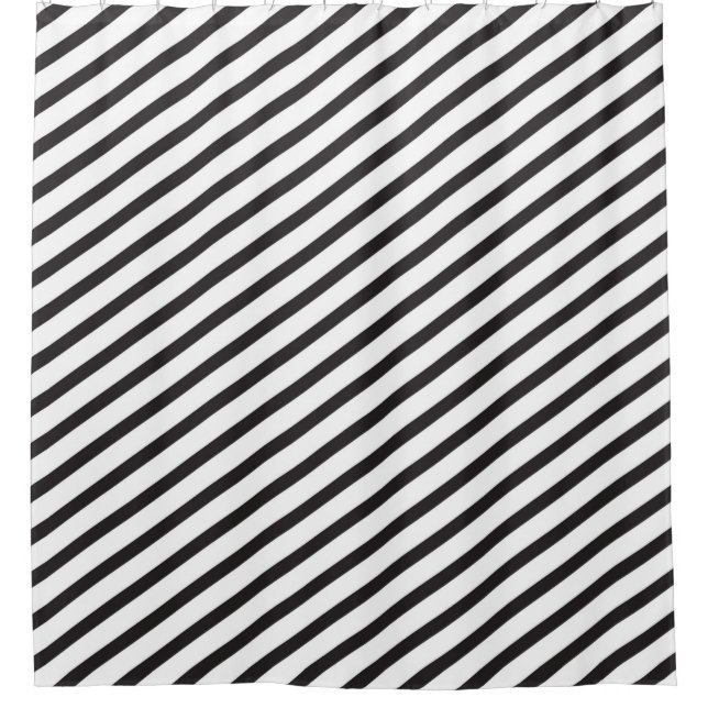 Rideaux De Douche Bleu profond et blanc Diagonal Grandes Modernes (Devant)