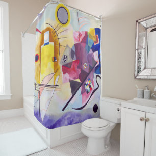 Rideaux De Douche Bleu rouge jaune, Kandinsky sauvage