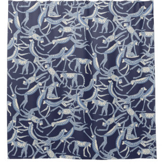 Rideaux De Douche bleu singe