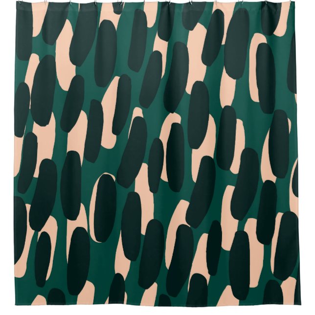 Rideaux De Douche Blobs d'encre, dessinés à la main, brillants sans  (Devant)