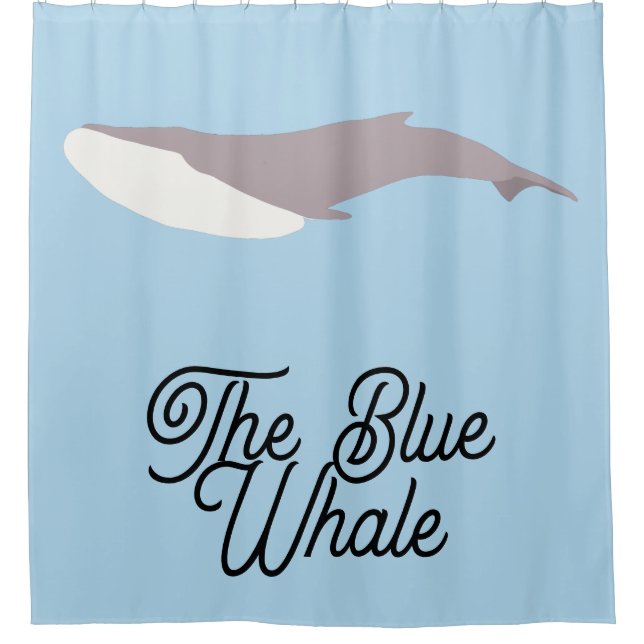 Rideaux De Douche Bloc de couleur Baleine bleue (Devant)