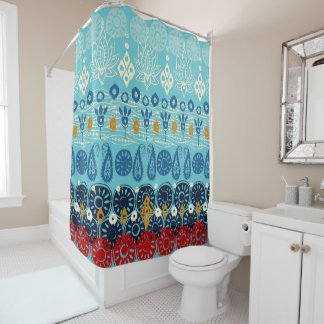 Rideaux De Douche bloc lotus bleu