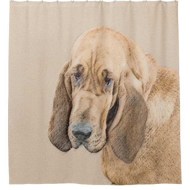 Rideaux De Douche Bloodhound Peinture - Joli chien d'origine art (Devant)