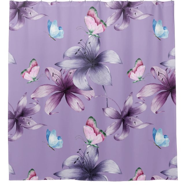 RIDEAUX DE DOUCHE BLOOM ET BOUTEILLES DE MINUIT (Devant)