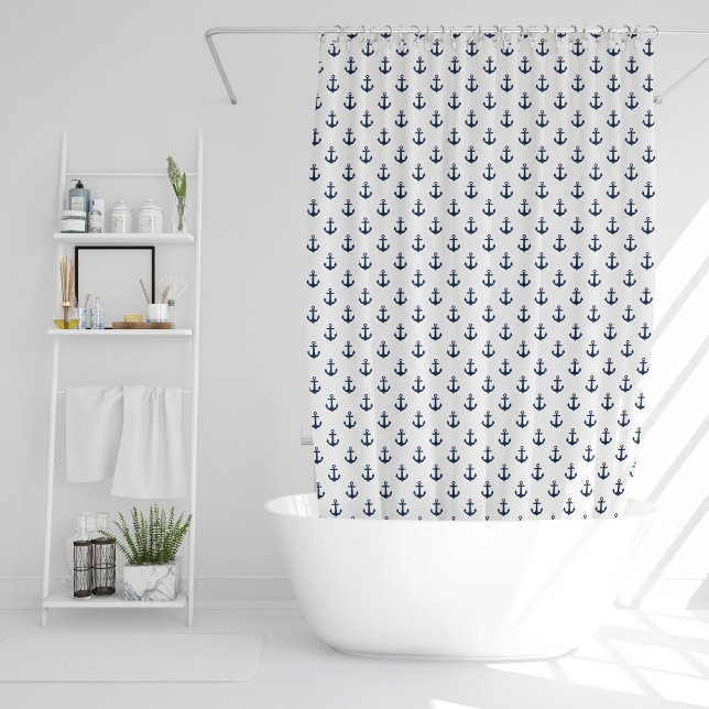 Rideaux De Douche Blue Anchors Pattern (Créateur téléchargé)