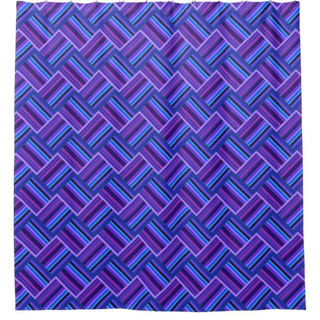 Rideaux De Douche Blue and purple stripes weave (Devant)
