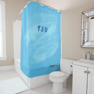 Rideaux De Douche Blue Black peinture effet acrylique art Douche rid