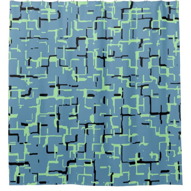 Rideaux De Douche Blue Green Black Motif unique (Devant)