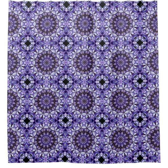 Rideaux De Douche Blue Hydrangea Flower Petals Abstrait Art Motif (Devant)