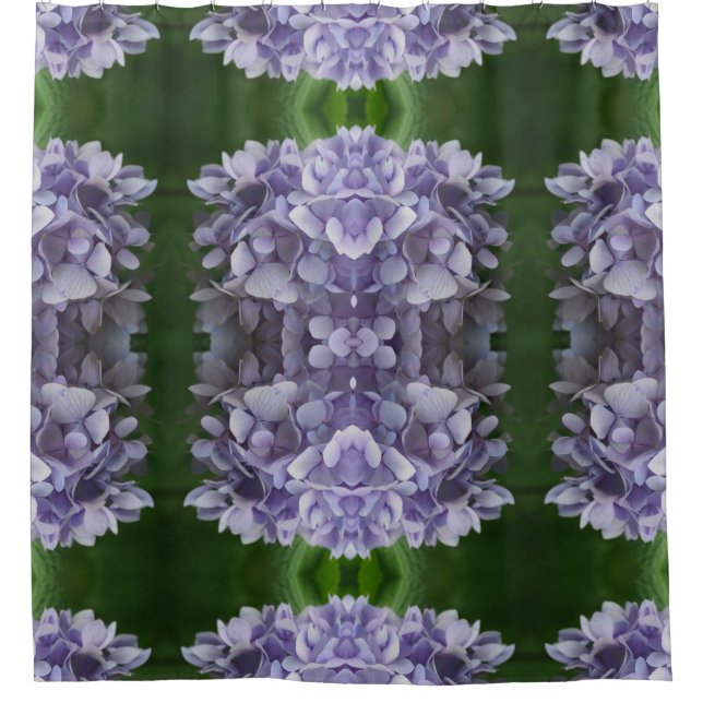 Rideaux De Douche Blue Hydrangea Petals Motif d'art Abstrait (Devant)