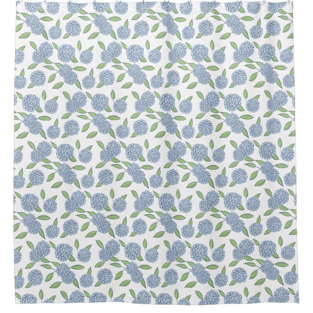 Rideaux De Douche Blue Hydrangeas Classic Coastal Nouvelle-Angleterr (Devant)