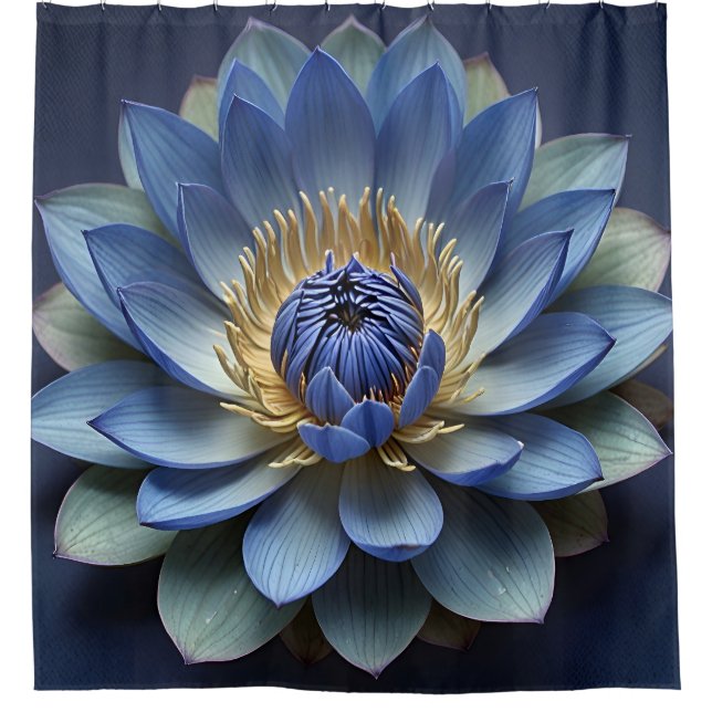 Rideaux De Douche Blue Lotus Flower Art spirituel (Devant)
