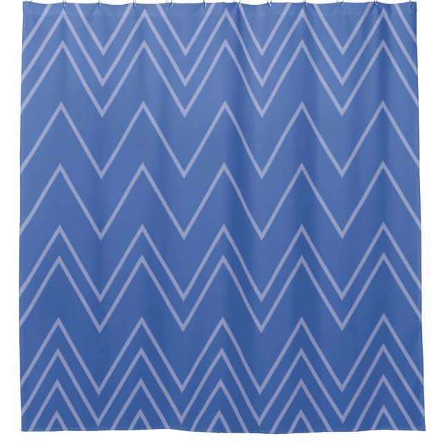 Rideaux De Douche Blue, moderne, simple, cool, trendy zigzag (Devant)