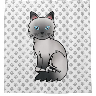 Rideaux De Douche Blue Point Birman / Ragdoll Chat & Pattes