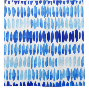 Rideaux De Douche Blue Raindrops : Aquarelle sans couleur Abstrait